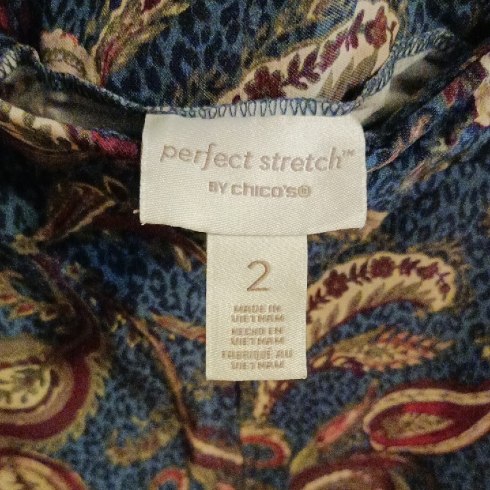 Chico's Blue and Red Paisley Pants - Picture 2 of 5
